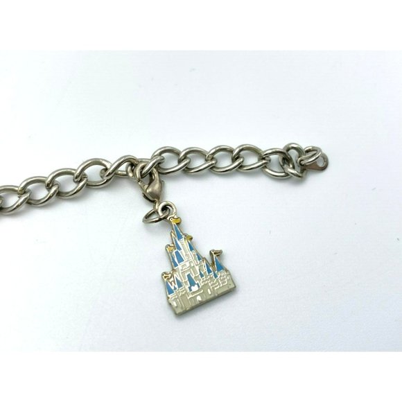 Walt Disney Charm Bracelet Silver Tone Clip Charms 7 3/4" Rhinestone Official - Picture 9 of 11